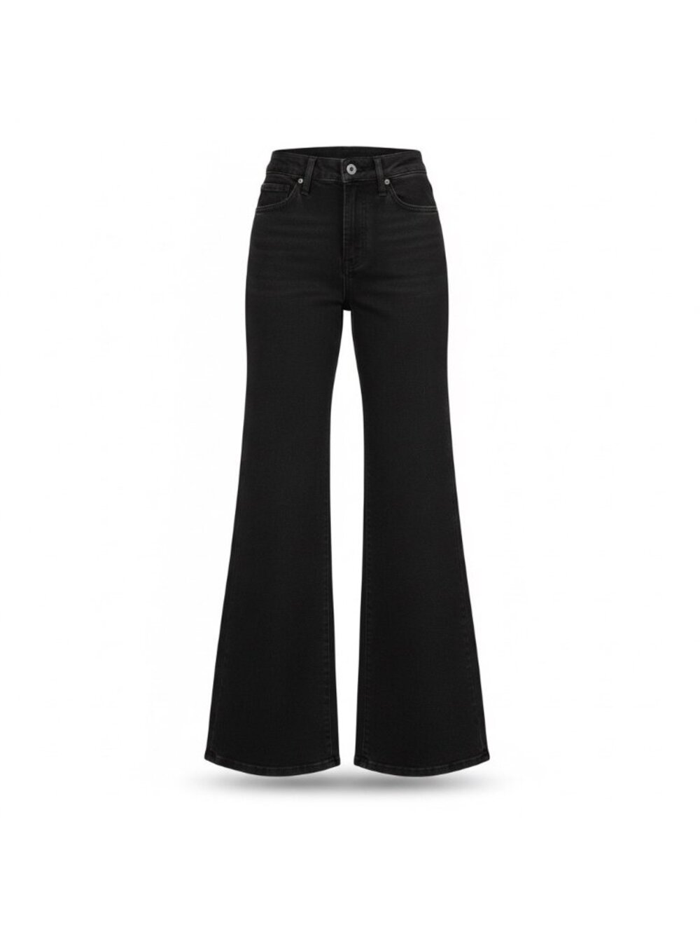 Mother Womens Black Denim Flare Jeans High Waist Twister Sneak Style Size 26